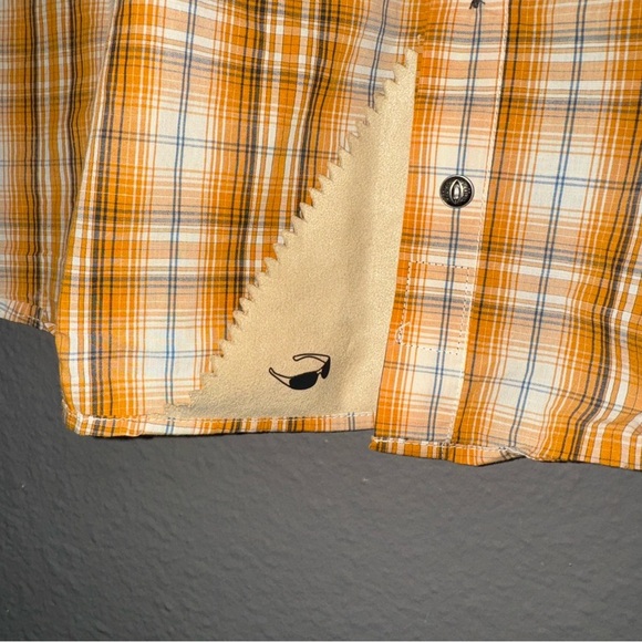 Kuhl Men's Mountain Grown Metal Button Down Short Sleeve Orange Plaid Shirt XL - Picture 4 of 6